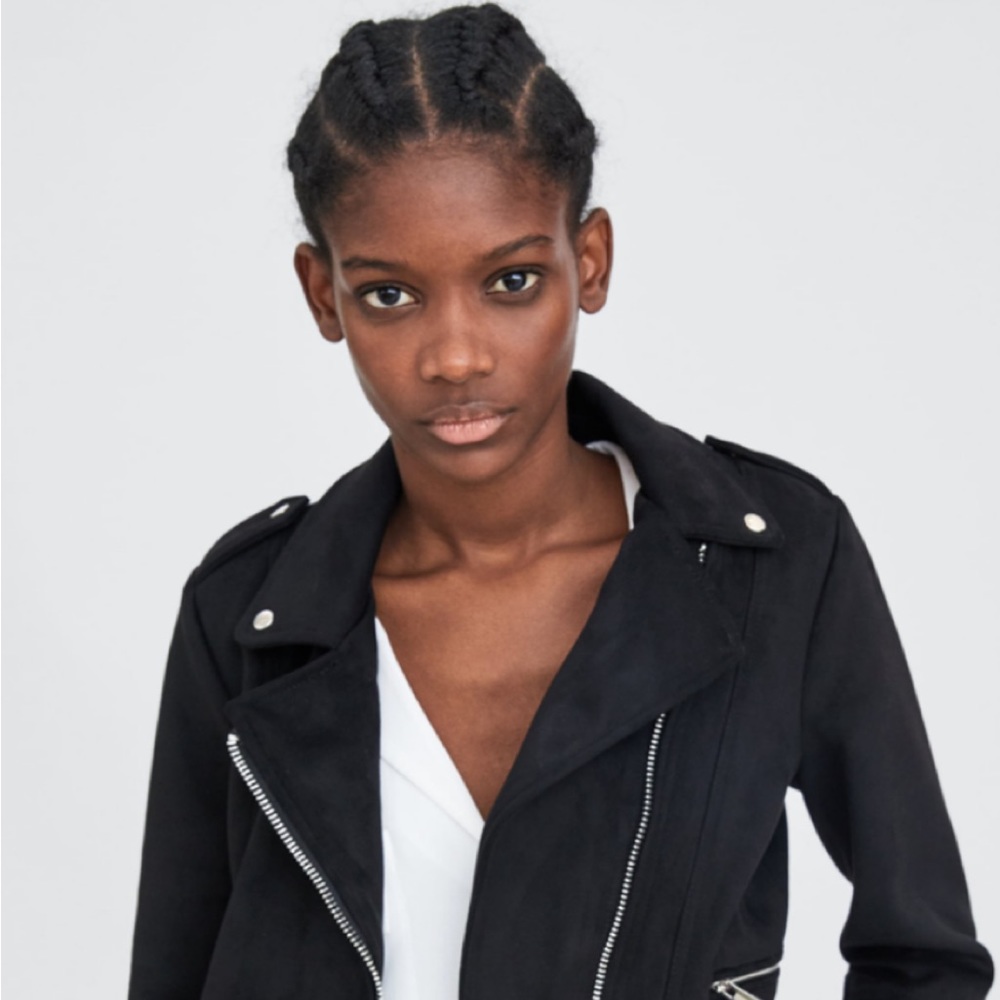 Faux Suede Biker Jacket